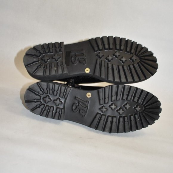 $550 Paul Green Natick Faux Fur Lined Boot LUG SOLE BLACK ZIP BLACK 10.5 (TC20) - Picture 7 of 7